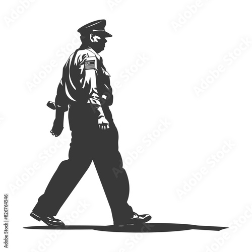 Silhouette taxi driver in action full body black color only