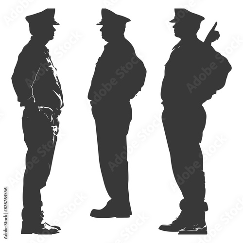 Silhouette taxi driver in action full body black color only