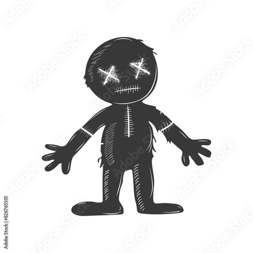 Silhouette voodoo doll black color only