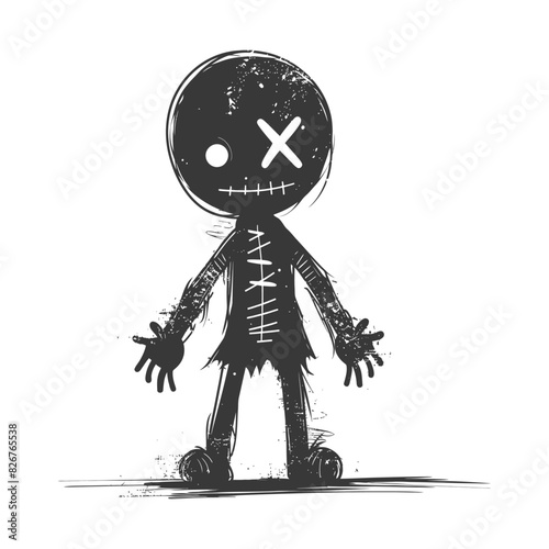 Silhouette voodoo doll black color only