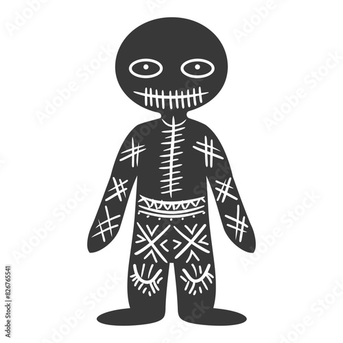 Silhouette voodoo doll black color only