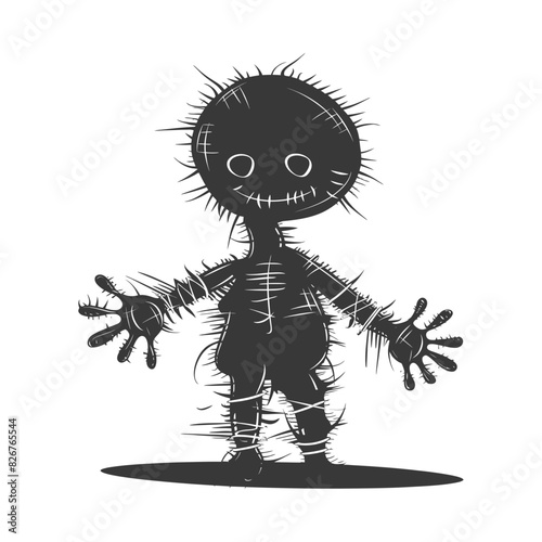 Silhouette voodoo doll black color only