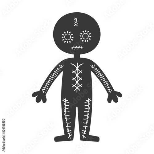 Silhouette voodoo doll black color only