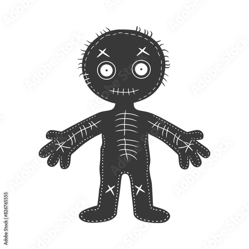 Silhouette voodoo doll black color only