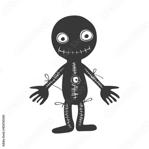 Silhouette voodoo doll black color only