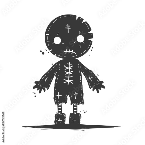 Silhouette voodoo doll black color only