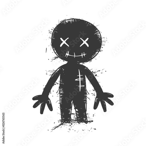 Silhouette voodoo doll black color only