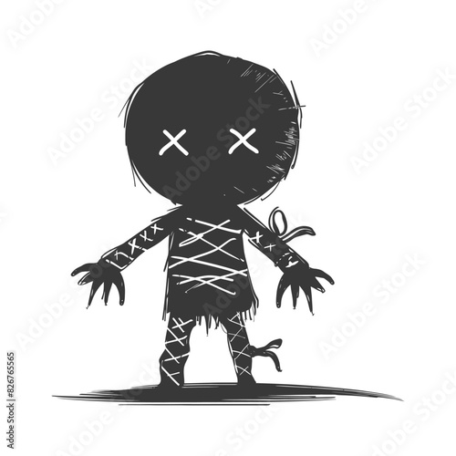 Silhouette voodoo doll black color only