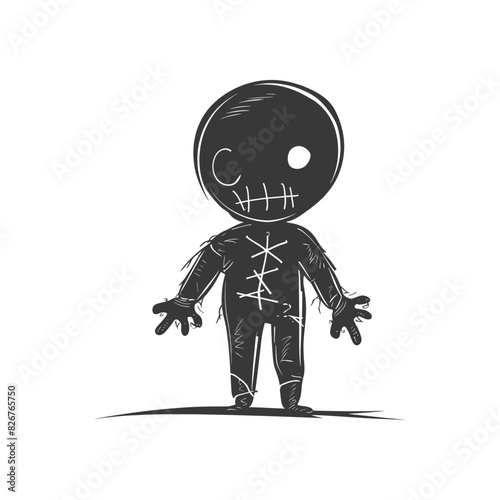 Silhouette voodoo doll black color only