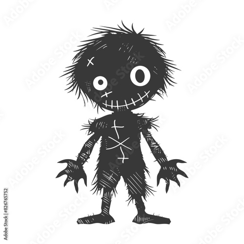 Silhouette voodoo doll black color only