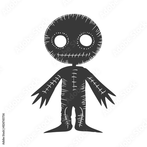Silhouette voodoo doll black color only