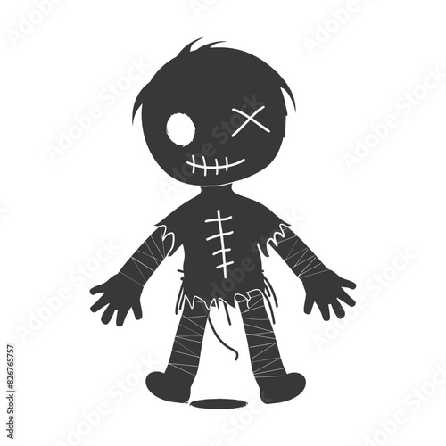 Silhouette voodoo doll black color only