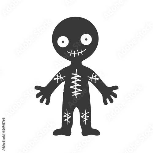 Silhouette voodoo doll black color only