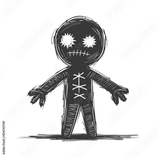Silhouette voodoo doll black color only