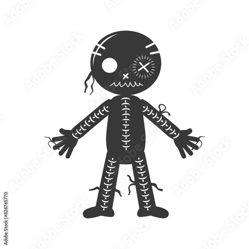 Silhouette voodoo doll black color only