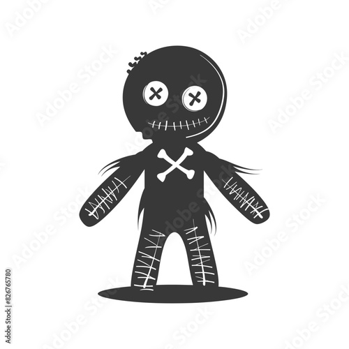 Silhouette voodoo doll black color only