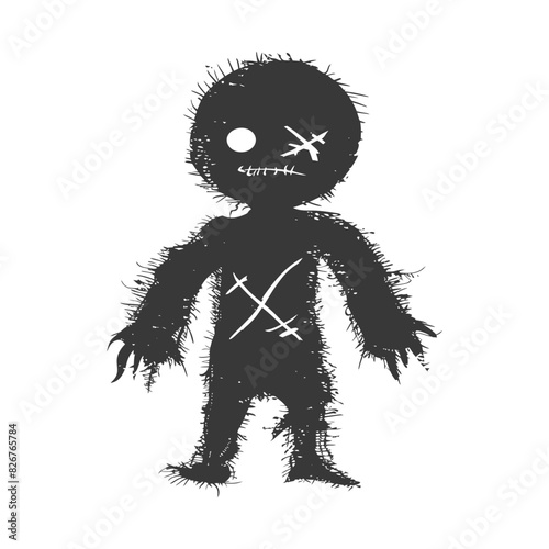Silhouette voodoo doll black color only