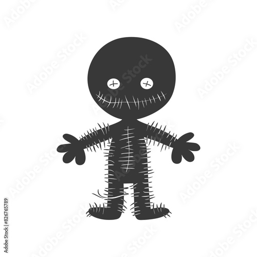 Silhouette voodoo doll black color only