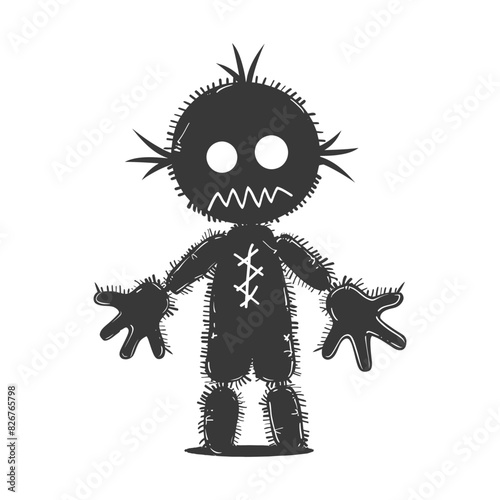 Silhouette voodoo doll black color only