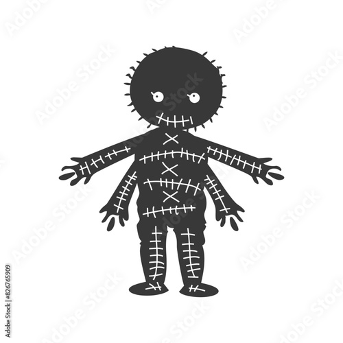 Silhouette voodoo doll black color only