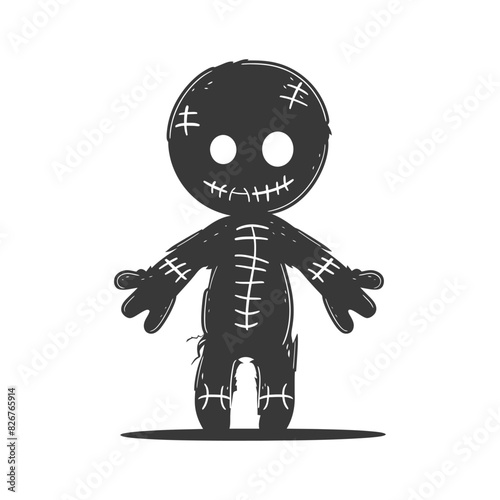 Silhouette voodoo doll black color only