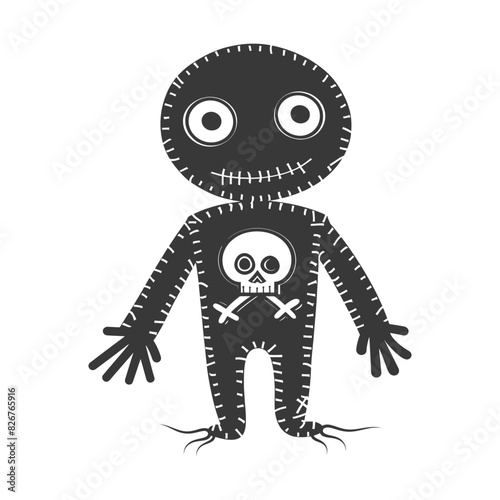 Silhouette voodoo doll black color only