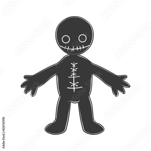 Silhouette voodoo doll black color only