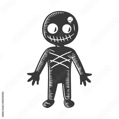 Silhouette voodoo doll black color only