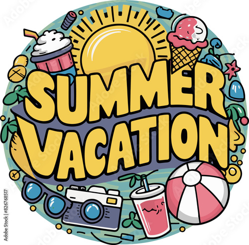Summer Vacation Vector Illustration