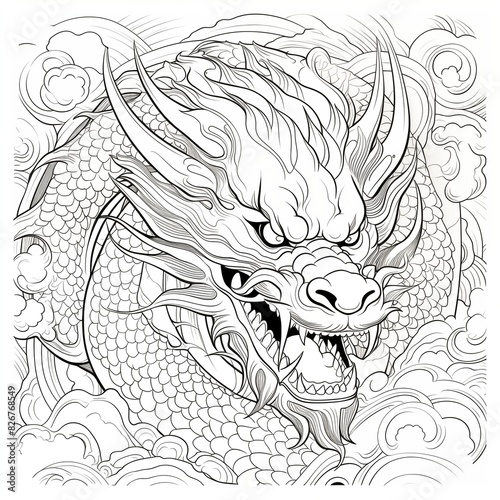 Coloring page dragon