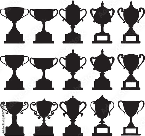 Trophy Silhouette Vector Set