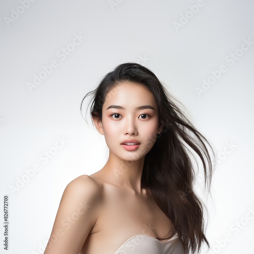 Beauty face Asain bright white background © ENDing Studio