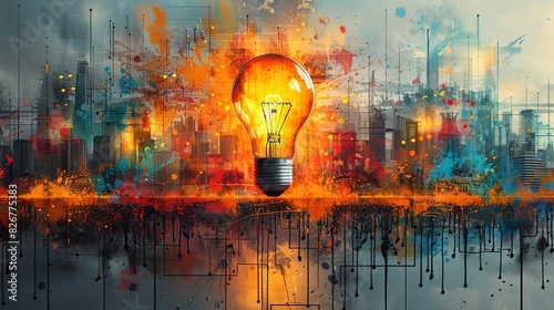 Design art concept abstract contemporary modern background business graphic idea. Work concept art design retro office poster icon hand team success digital ad artwork visual technology research job