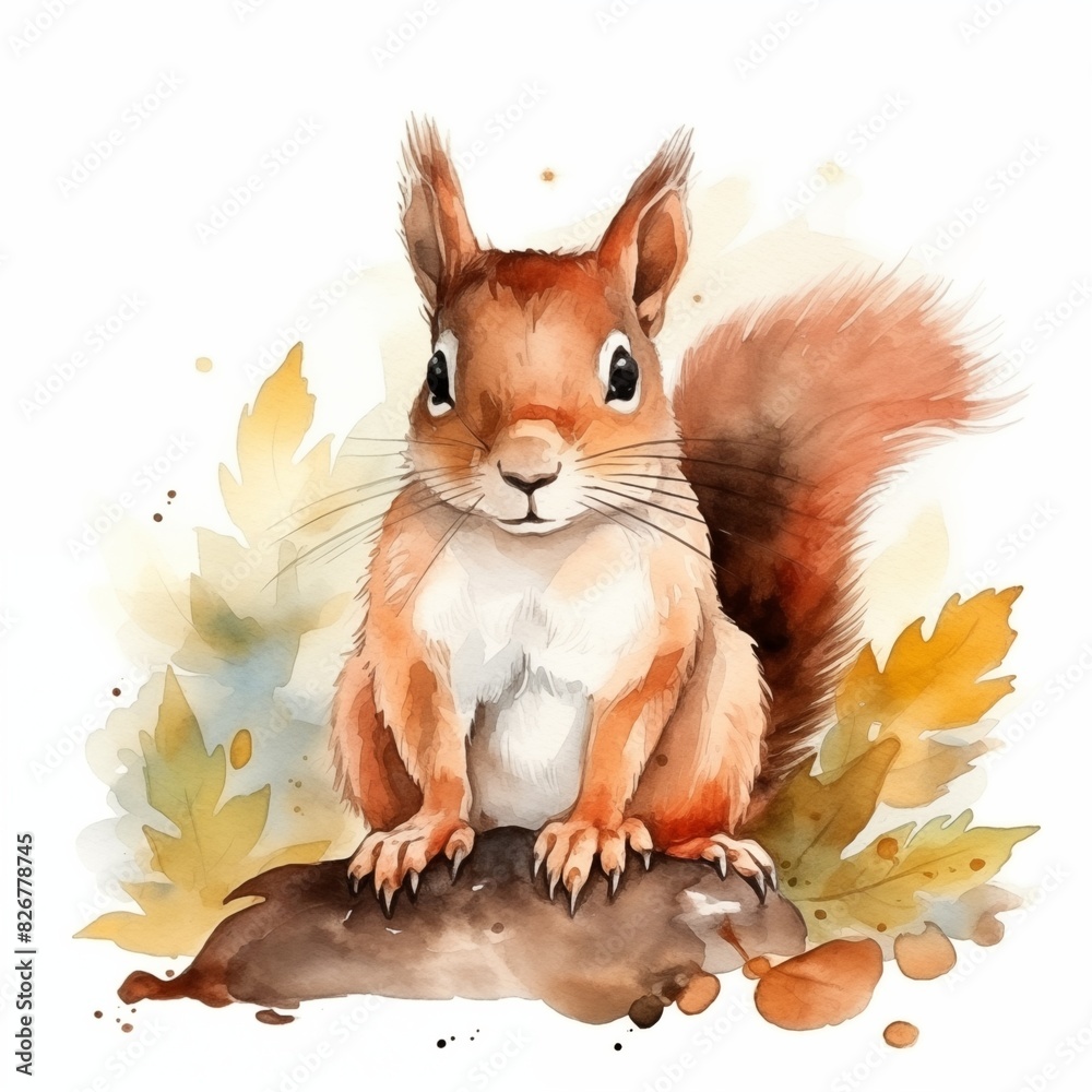 Fototapeta premium Watercolor squirrel