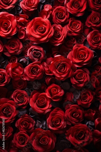 bouquet of roses on the bed Generative AI