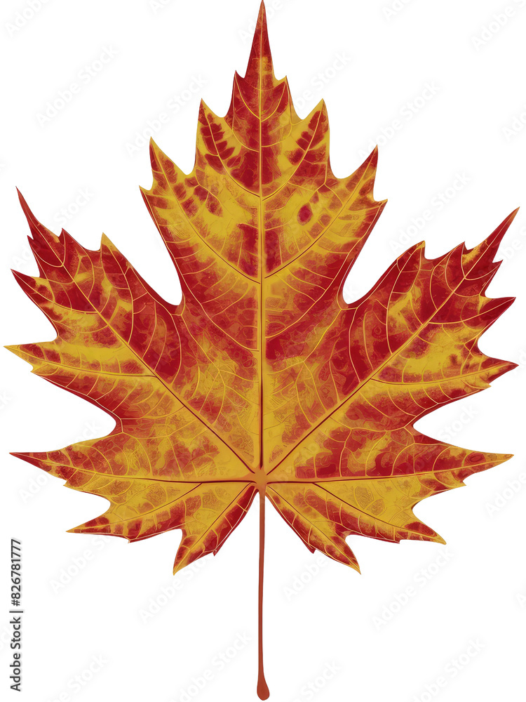 Obraz premium Isolated PNG Autumn Leaf, GENERATIVE AI
