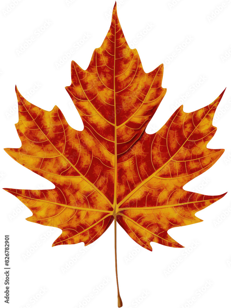 Fototapeta premium Isolated PNG Autumn Maple, GENERATIVE AI