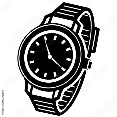  hand watch vector silhouette illustration