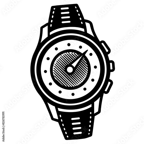  hand watch vector silhouette illustration