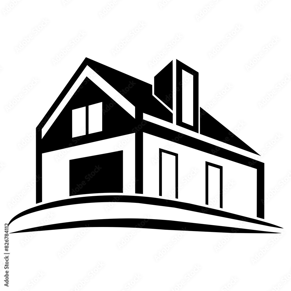 residential construction vector silhouette illustration
