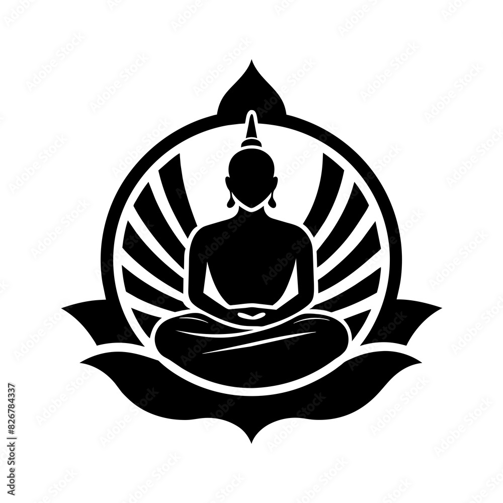 buddhist logo vector silhouette illustration buddhist logo vector silhouette illustration