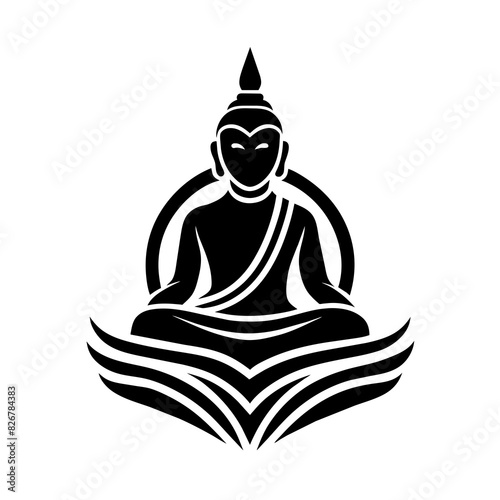buddhist logo vector silhouette illustration