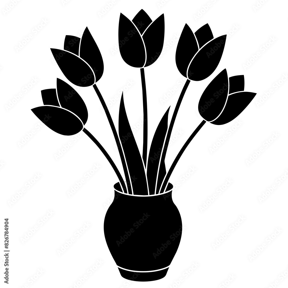 tulip flowers vector silhouette illustration tulip flowers vector silhouette illustration