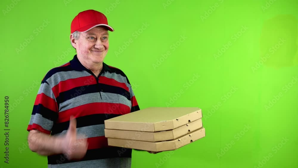 Mature delivery man showing thumb up yes sign gesture and looking at camera. Mature delivery man showing thumb up yes sign gesture and looking at camera.
