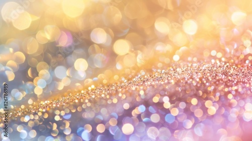 A colorful, glittery background with a few small circles in the foreground