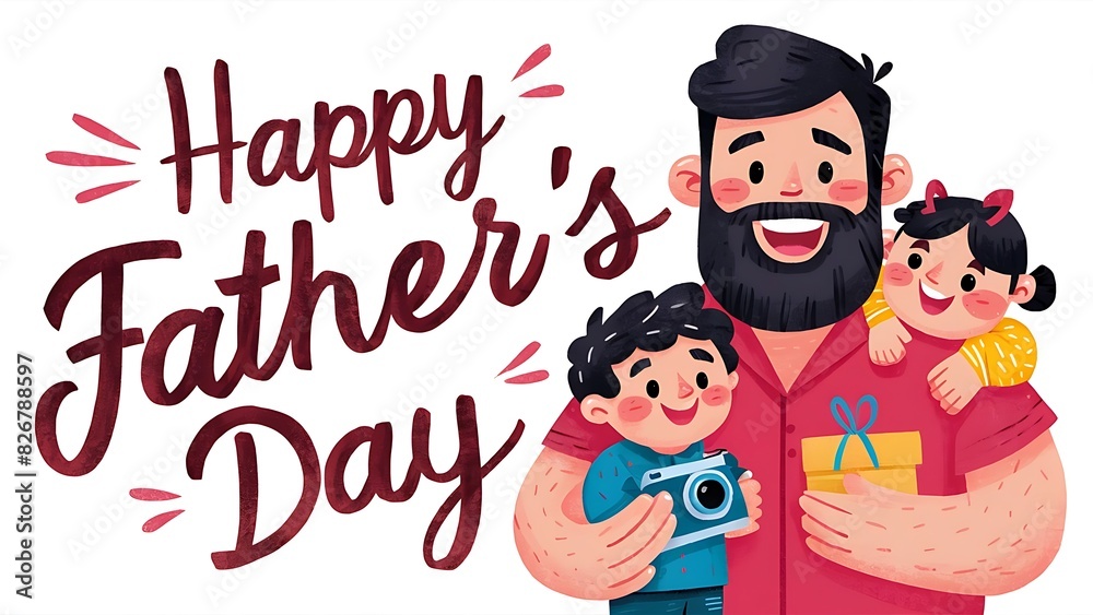 Happy Fathers Day (Motivational Quotes- Illustration-typography) Happy Fathers Day (Motivational Quotes- Illustration-typography)