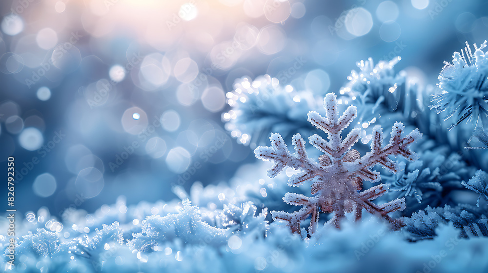 Delicate Snowflakes on Canvas: Winter Illustration Delicate Snowflakes on Canvas: Winter Illustration