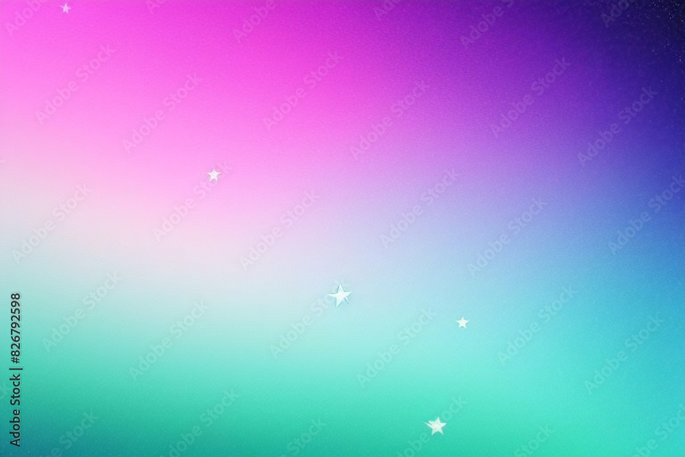 Pink pastel background with hearts and bokeh. Fantasy kawaii magic sky with gradient. Cute vector print. Dreamy girly fantasy wallpaper.