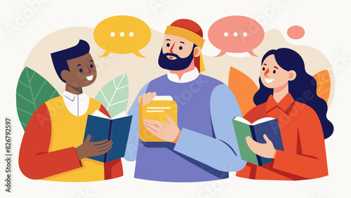 A panel of translators lead a discussion on the complex challenges of accurately translating biblical language and concepts into vastly different. Vector illustration