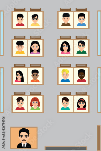 classroom seating plan for primary or secondary school students